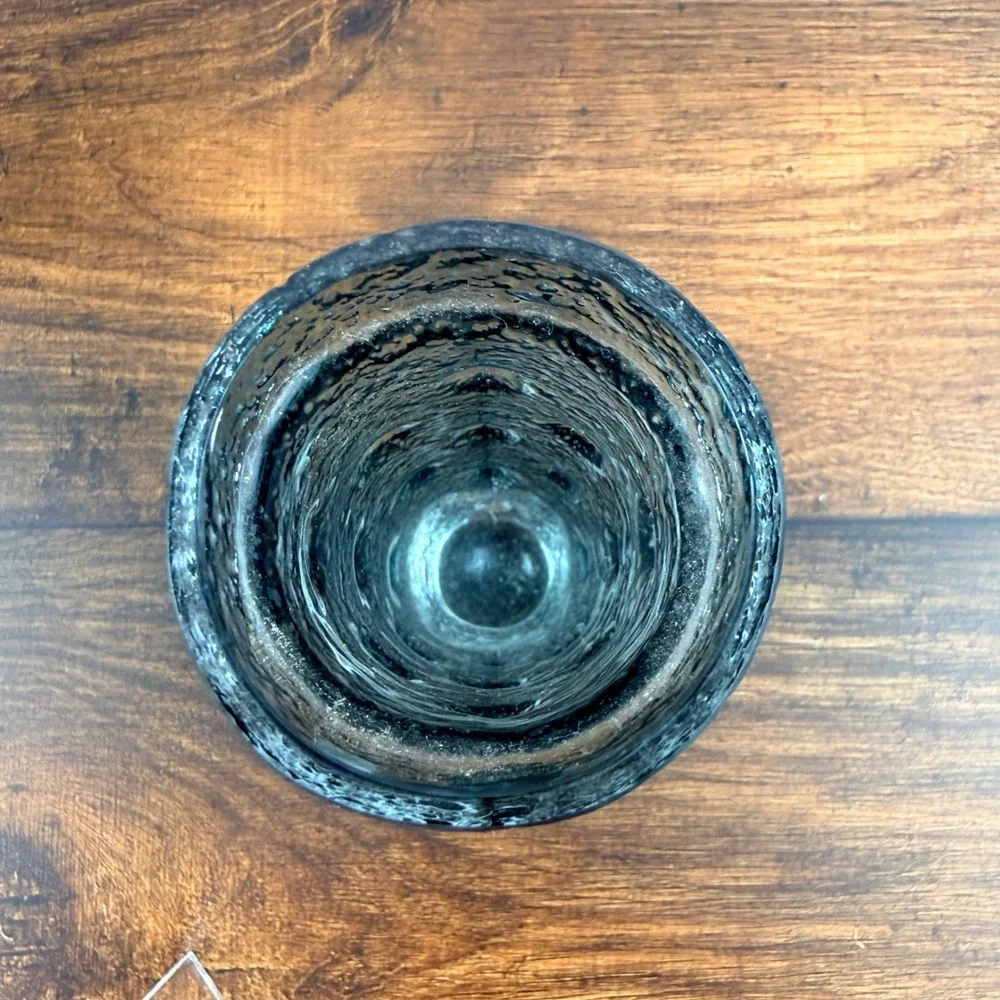 Riihimäen Lasi 1462 Vase Tamara Aladin Blue Textured Finnish Art Glass